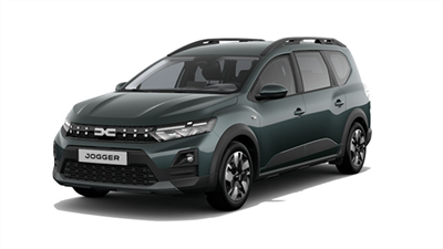 Vozilo Dacia Sandero u zelenoj boji prikazano sprijeda na bijeloj pozadini.

