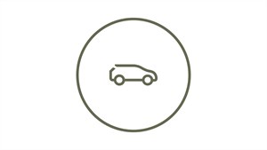 Ikona vozila Dacia unutar kružnog okvira.