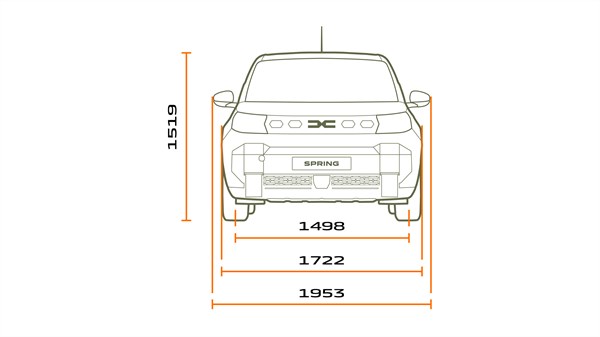 new Dacia Spring - dimensions