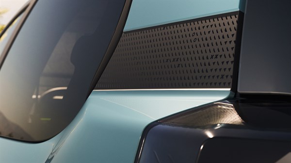Detalj bočne grafike vozila Dacia Spring.