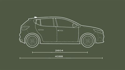 Sandero – bočne dimenzije