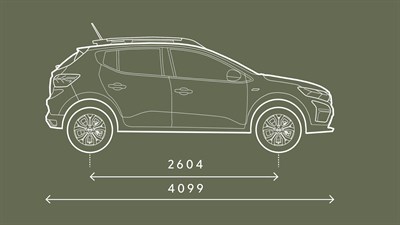 Sandero Stepway – bočne dimenzije